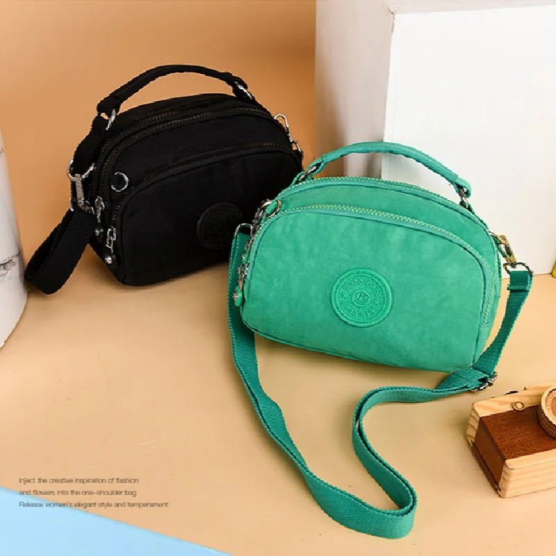 Canvas Shoulder Bag Casual Tote Zipper Messenger Crossbody