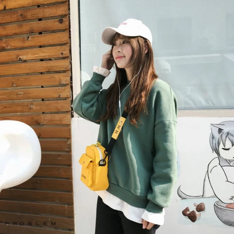 Women Shoulder Bag Casual Tote Outdoor Canvas Handbag Zipper Messenger Bag