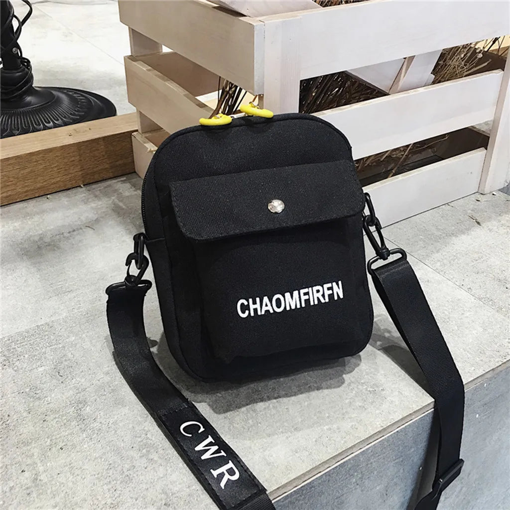 Canvas Shoulder Bag Casual Tote Outdoor Handbag Zipper Messenger Sac Main Femme