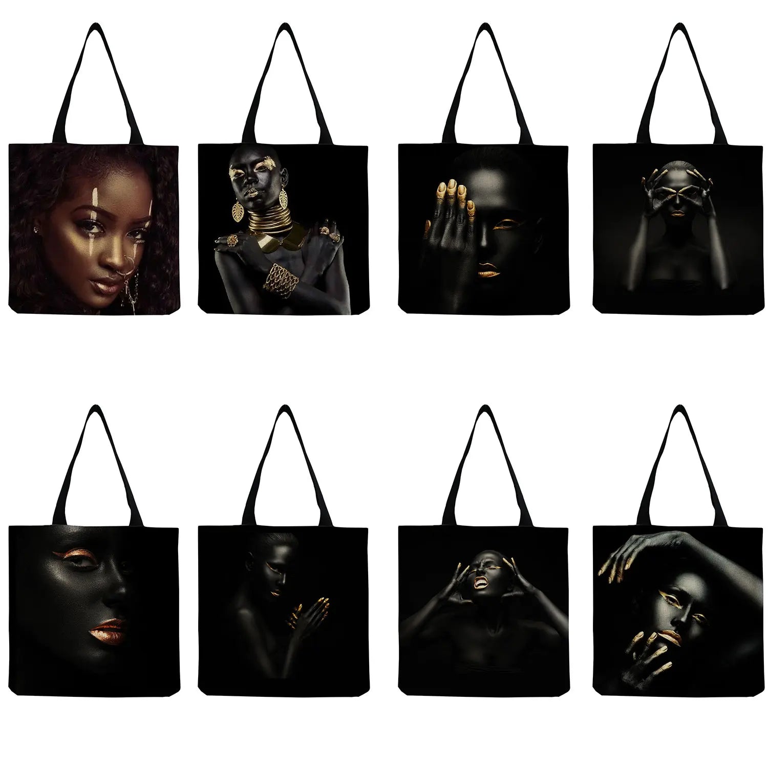African Art Foldable Shoulder Bag for Women
