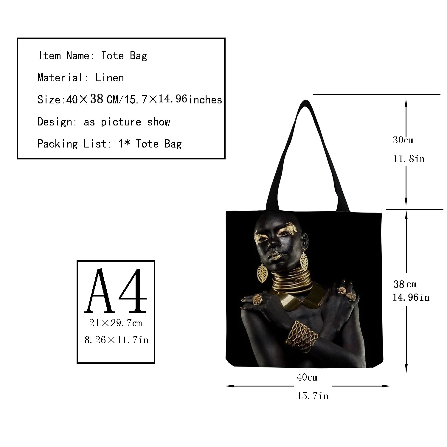 African Art Foldable Shoulder Bag for Women