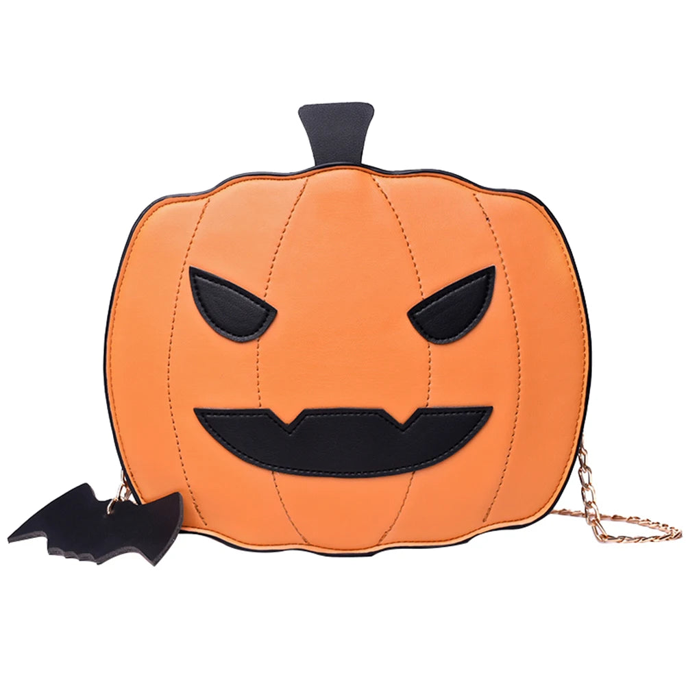 Women Shoulder Bag Leather Creativity Halloween Easter Pumpkin Lamp Handbags
