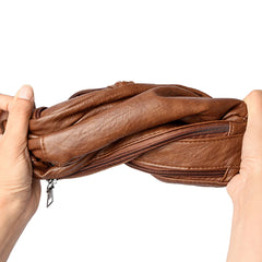 Women Shoulder Bag PU Leather Crossbody Bag Multi-Pockets Messenger Bag