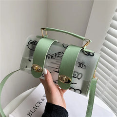 Women Shoulder Bag Spring PVC Transparent Graffiti Handbag