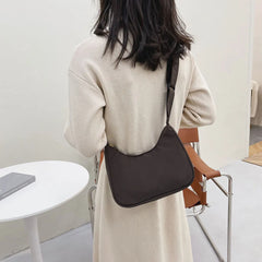 Nylon Shoulder Bag Crescent Shape Underarm Messenger Daily Clutch Tote Bag