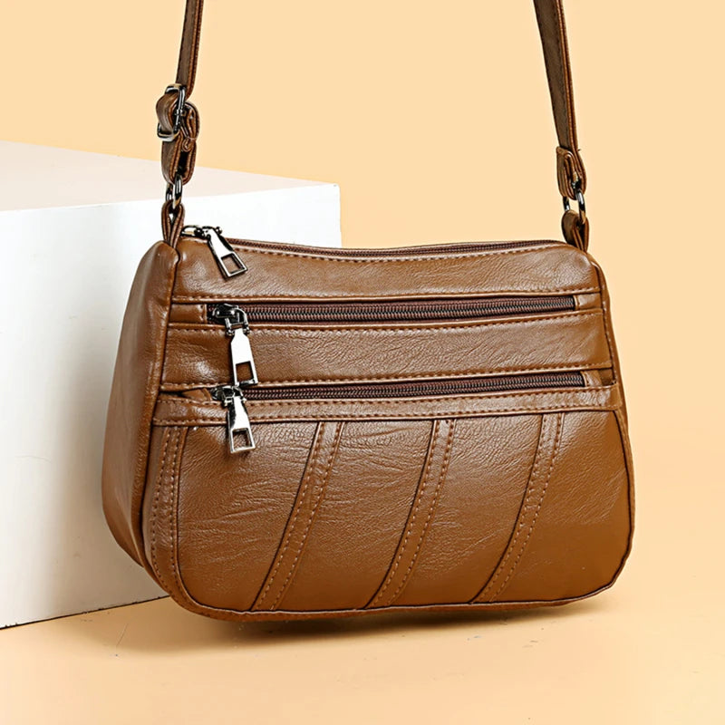 Women Shoulder Bag PU Leather Messenger Crossbody Mother Purse Handbag