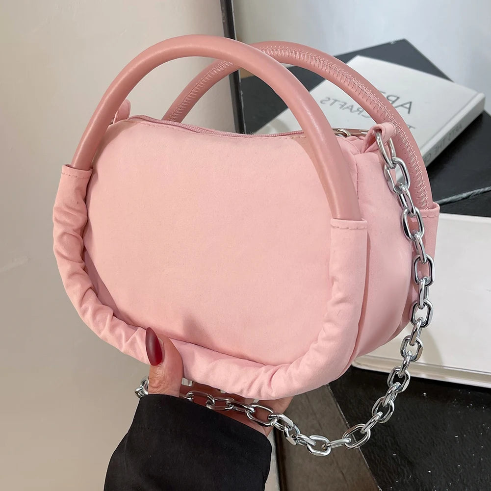 Solid Oxford Cloth Female Shoulder Bag Chain Small Tote Travel Purse