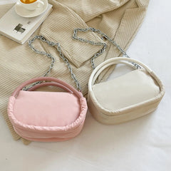 Solid Oxford Cloth Female Shoulder Bag Chain Small Tote Travel Purse