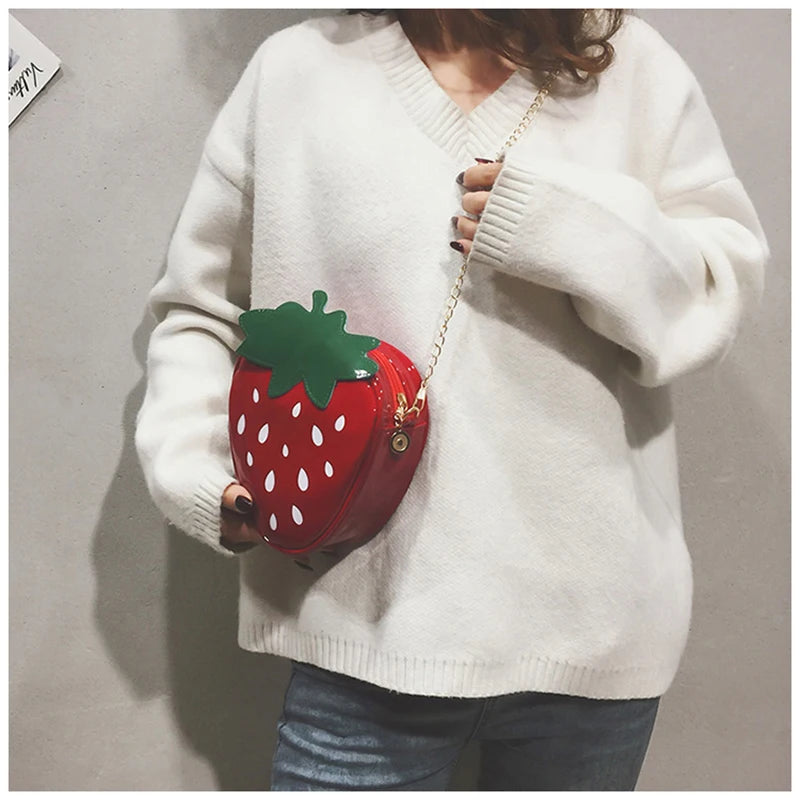 Strawberry Shape Crossbody Bag for Women