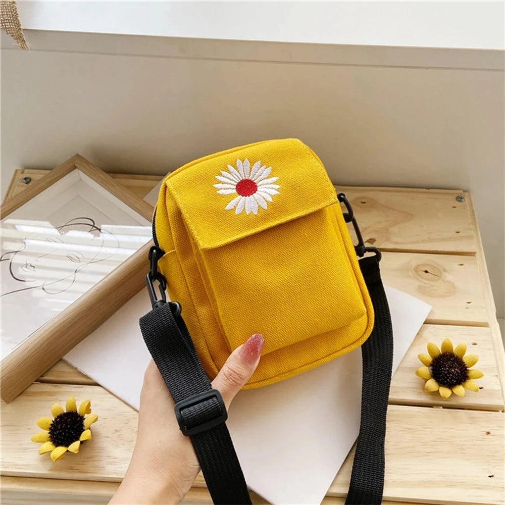 Women Shoulder Bag Summer Bag Daisy Bag Casual Tote Outdoor Canvas Handbag