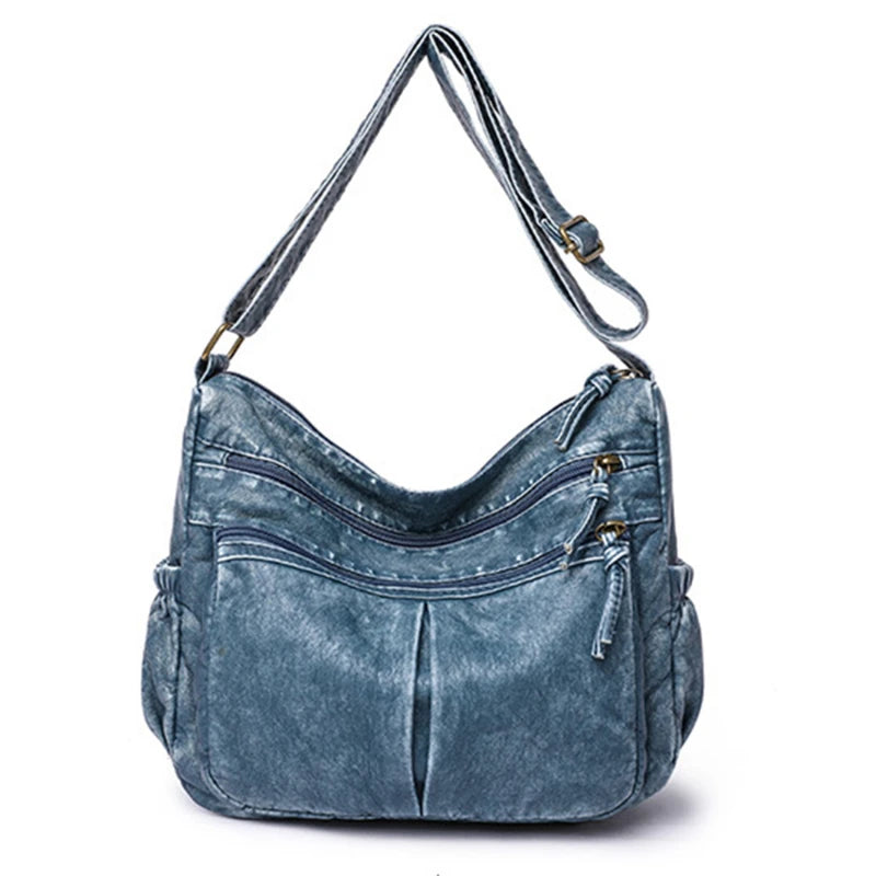 Women Shoulder Bag Vintage Crossbody Messenger Pack Brown