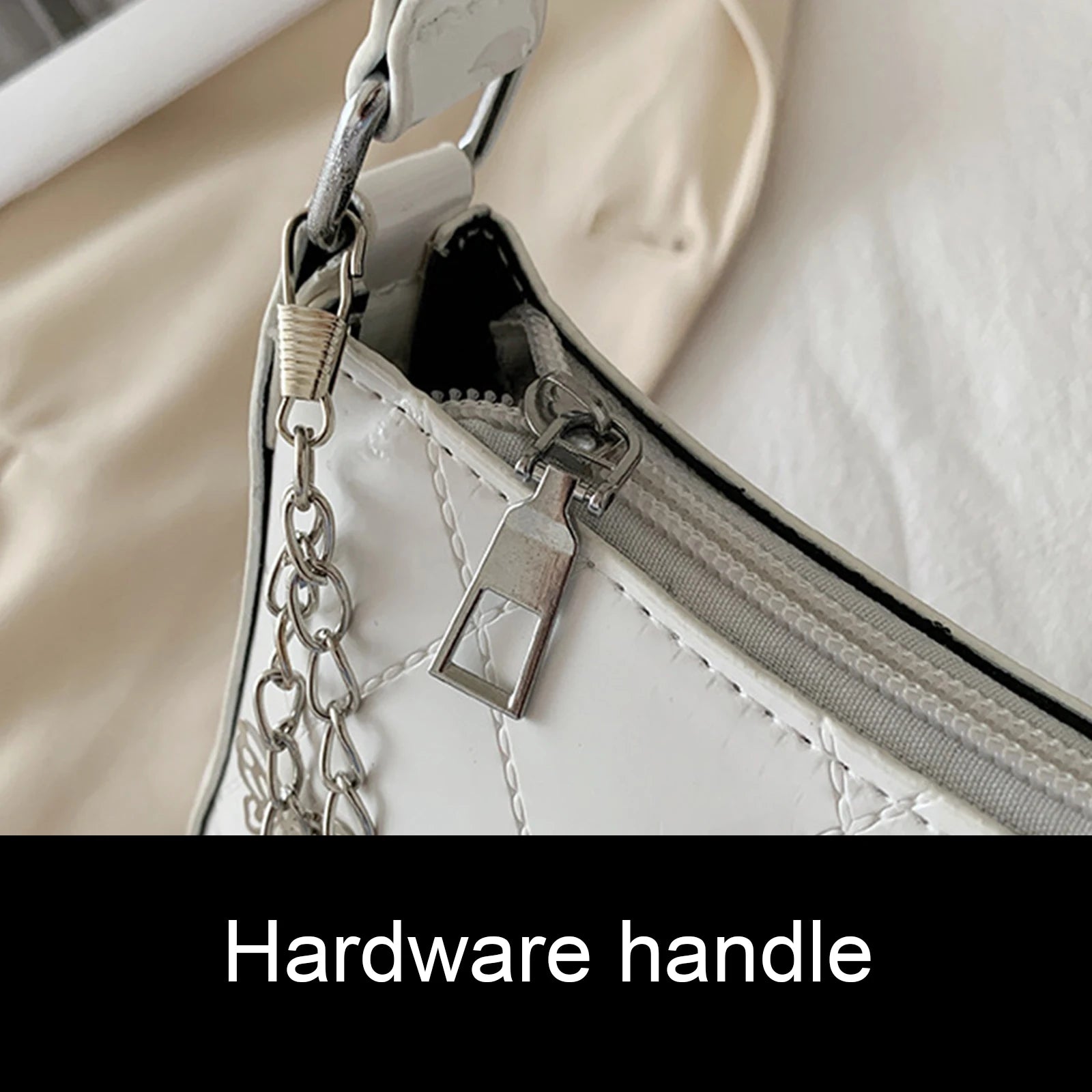 Butterfly Chain Decoration Shoulder Bag with Detachable Strap