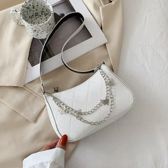 Butterfly Chain Decoration Shoulder Bag with Detachable Strap