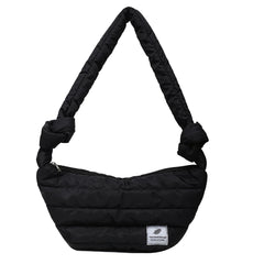 Women Retro Winter Stripe Quilted Crossbody Bag