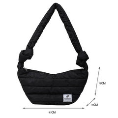 Women Retro Winter Stripe Quilted Crossbody Bag