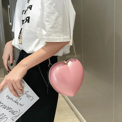 Heart-shaped Crossbody Bag Zipper Famous Bags Women Shoulder Bag