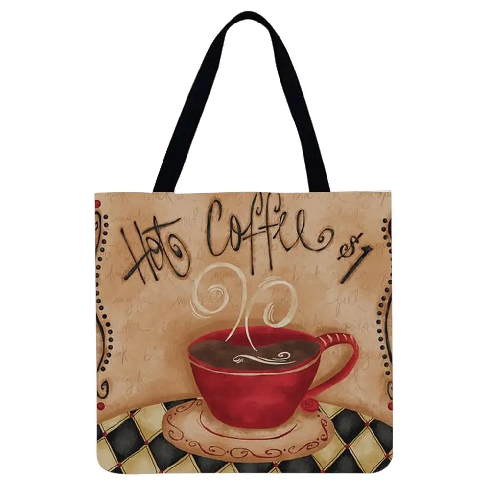 Linen Shoulder Bags 40*40cm Student Book Bags Work Commute Tote