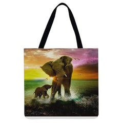 Linen Shoulder Bags 40*40cm Student Book Bags Work Commute Tote