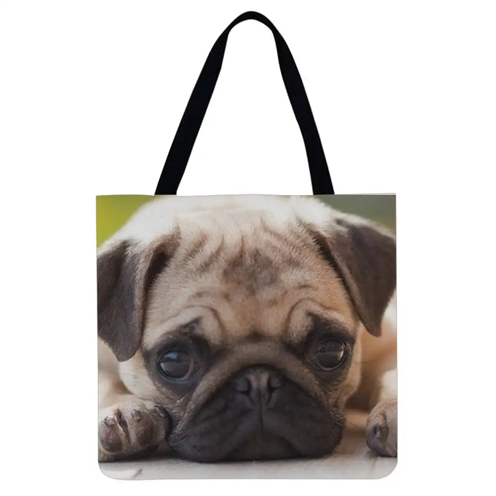 Linen Shoulder Bags 40*40cm Student Book Bags Work Commute Tote