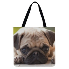 Linen Shoulder Bags 40*40cm Student Book Bags Work Commute Tote