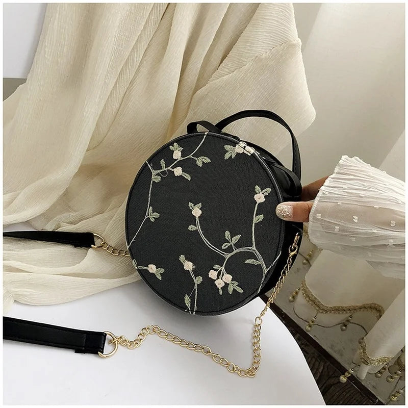 Lace Fresh Handbag Crossbody Bag Small Round Clutch