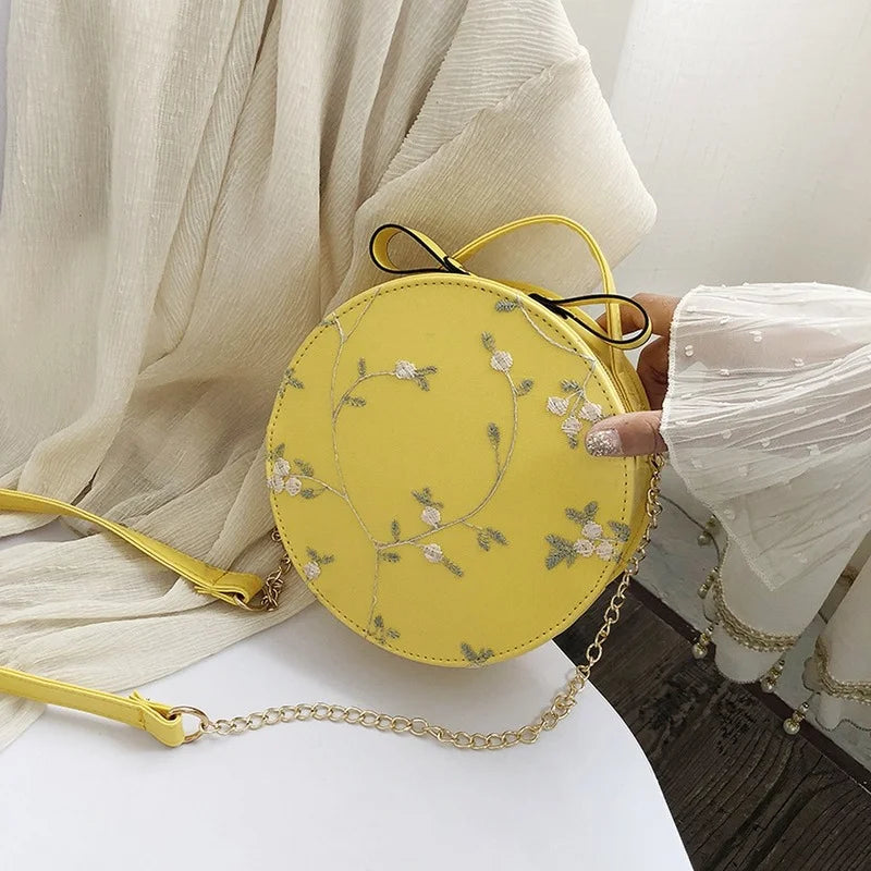 Lace Fresh Handbag Crossbody Bag Small Round Clutch