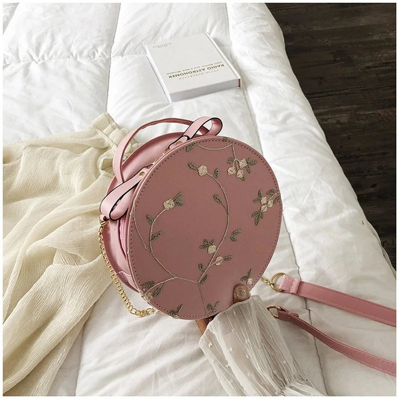 Lace Fresh Handbag Crossbody Bag Small Round Clutch