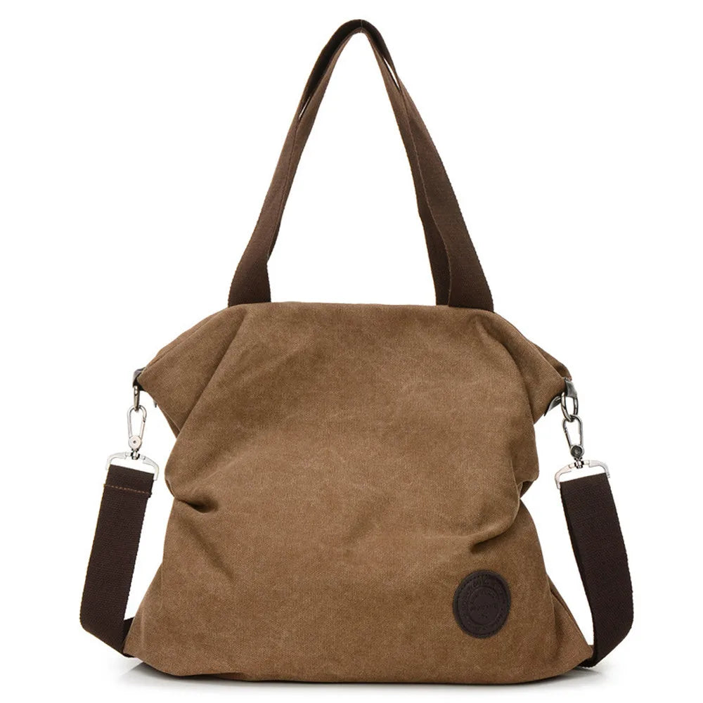 Canvas Shoulder Bag for Women Girls Large Size Crossbody Satchel Student