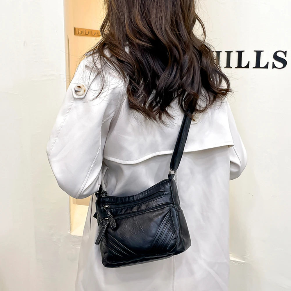 Women Shoulder Bags PU Leather Casual Solid Small Purse for Travel