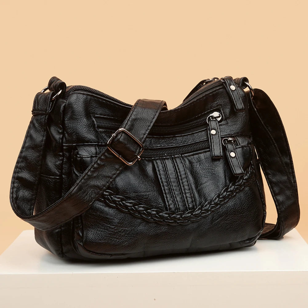 Women Shoulder Bags PU Leather Casual Solid Small Purse for Travel