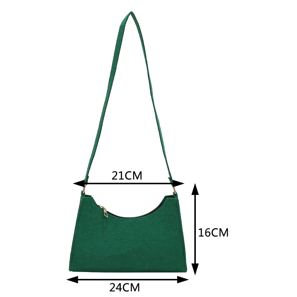 Fashionable Felt Printed Shoulder Bag Casual Handbags