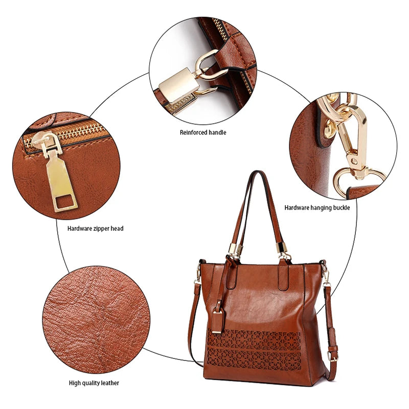 Women Shoulder Bags Female PU Leather Handbag High Capacity Tote Bag