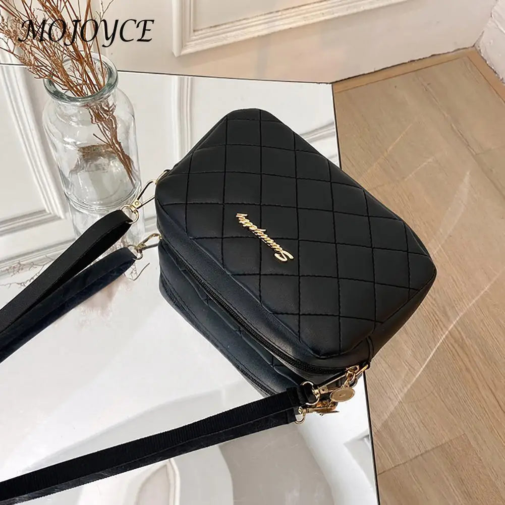 Solid Crossbody Bag Women Lattice Handbag Small Purse for Travel