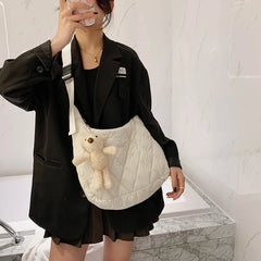 Canvas Crossbody Shoulder Bag for Women Large Capacity Shopper
