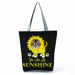Women Shoulder Bags Handbag Tote Animal Casual Foldable Portable Reusable Floral