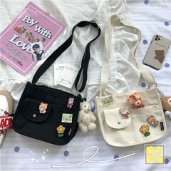 Canvas Shoulder Bag Crossbody for Teenage Girls