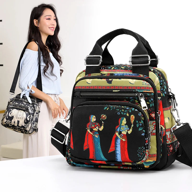 Waterproof Nylon Lady Backpack Female Tote Crossbody Bags For Women