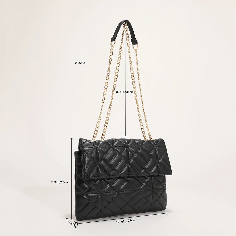 Women Shoulder Bags PU Leather Chain Crossbody Tote Female Diamond Lattice