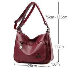 High Leather Women's Shoulder Bag - Multiple Colors