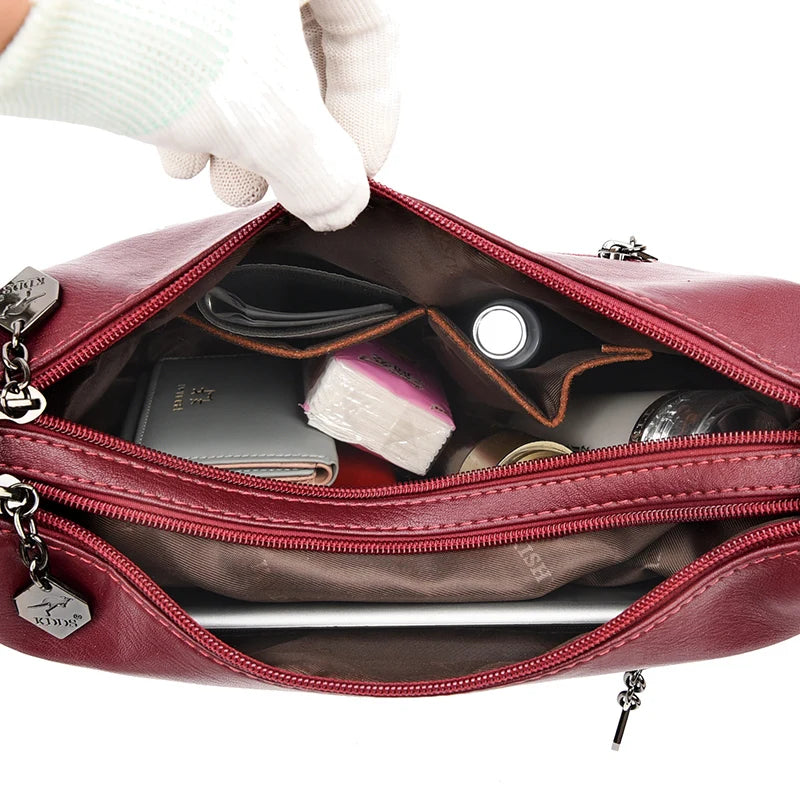 High Leather Women's Shoulder Bag - Multiple Colors