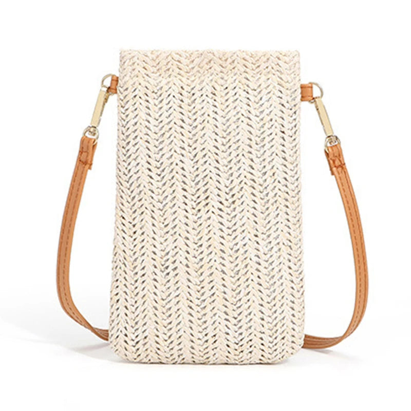 Women Straw Shoulder Bag One Shoulder Messenger Bags Girls Coin Purse