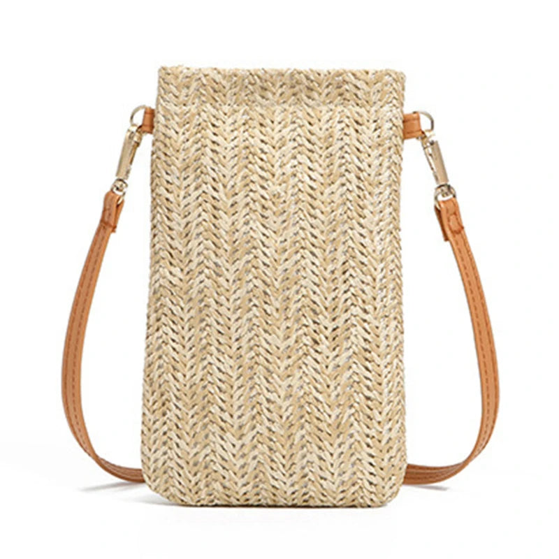 Women Straw Shoulder Bag One Shoulder Messenger Bags Girls Coin Purse
