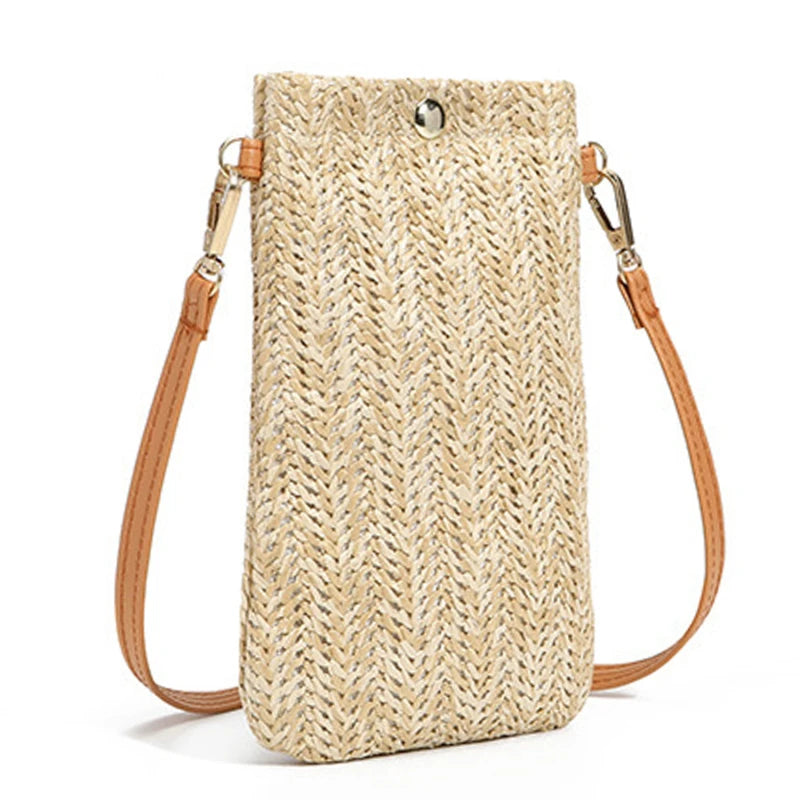 Women Straw Shoulder Bag One Shoulder Messenger Bags Girls Coin Purse