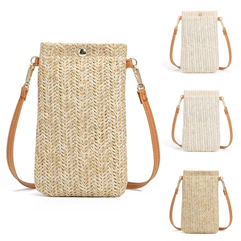 Women Shoulder Bags Staw Phone Messenger Bag Girls Coin Purse Bolsa