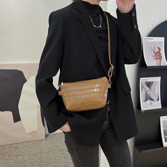 Women Shoulder Bags Stone Pattern Underarm Bags Ladies Classic Crossbody Bag