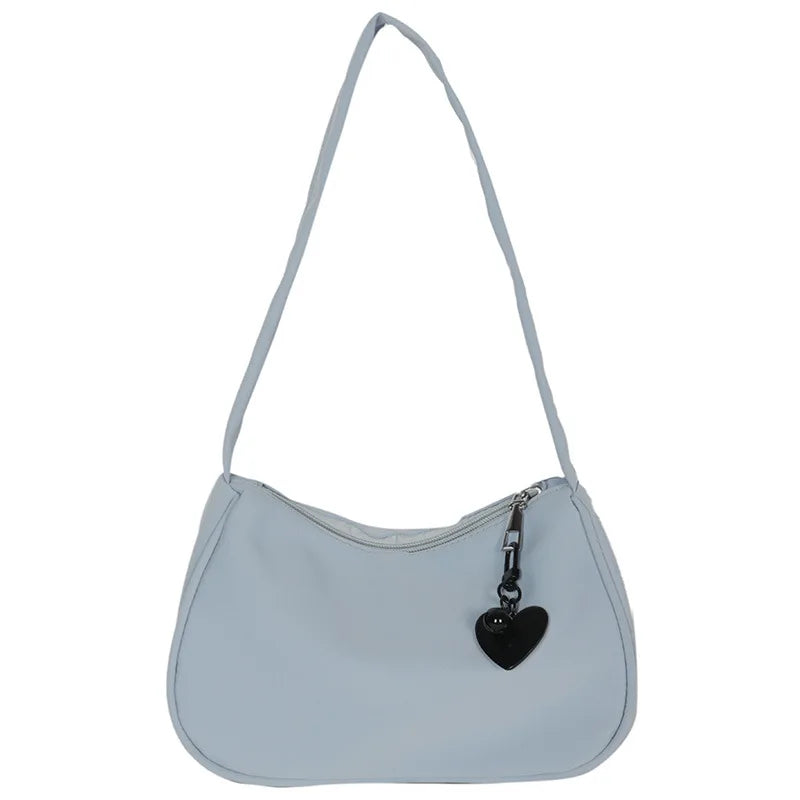 Vintage Heart Pattern Underarm Bag Zipper Dumpling Handbag
