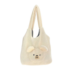 Fluffy Fur Handbag Lamb Like Fabric Tote Bag