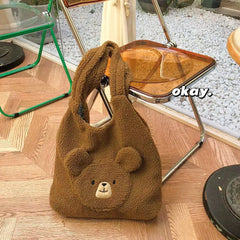 Fluffy Fur Handbag Lamb Like Fabric Tote Bag