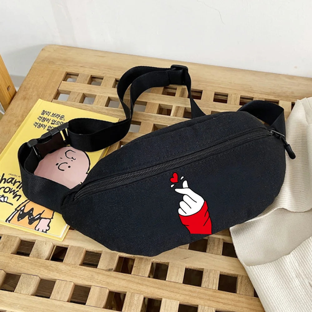 Canvas Shoulder Bag Waist Pack Organizer Crossbody Chest Bag
