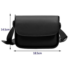 Small Leather Crossbody Bag Solid Flap Pocket Daily Purse